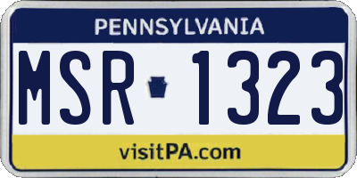 PA license plate MSR1323