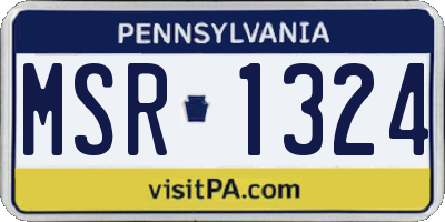 PA license plate MSR1324