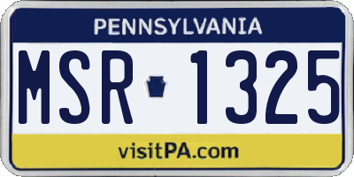 PA license plate MSR1325