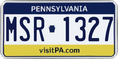 PA license plate MSR1327