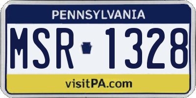 PA license plate MSR1328