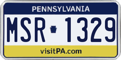 PA license plate MSR1329