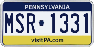 PA license plate MSR1331