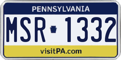 PA license plate MSR1332