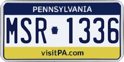 PA license plate MSR1336