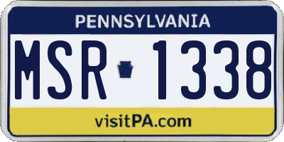 PA license plate MSR1338