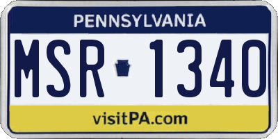 PA license plate MSR1340
