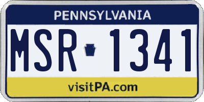PA license plate MSR1341
