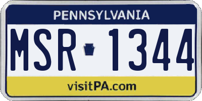 PA license plate MSR1344