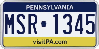 PA license plate MSR1345