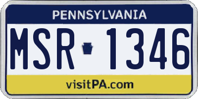 PA license plate MSR1346