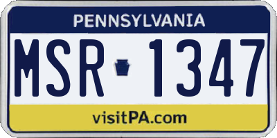 PA license plate MSR1347
