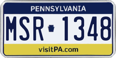 PA license plate MSR1348
