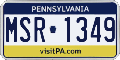 PA license plate MSR1349
