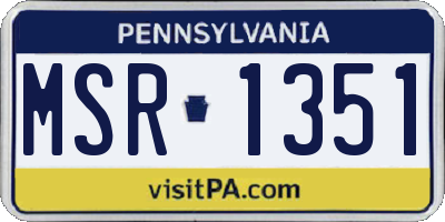 PA license plate MSR1351