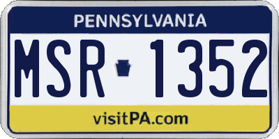 PA license plate MSR1352