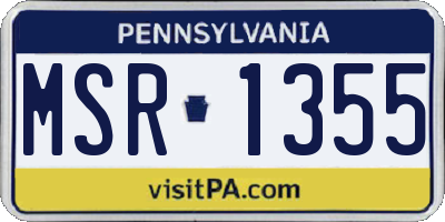 PA license plate MSR1355