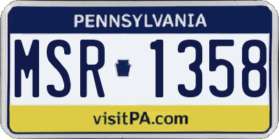 PA license plate MSR1358