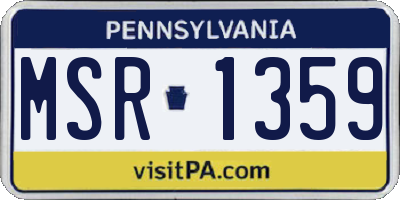 PA license plate MSR1359