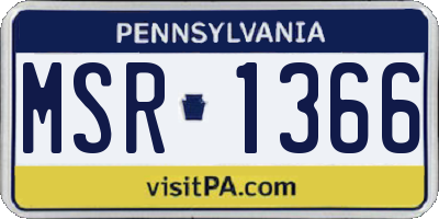 PA license plate MSR1366