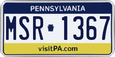 PA license plate MSR1367