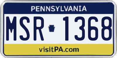 PA license plate MSR1368