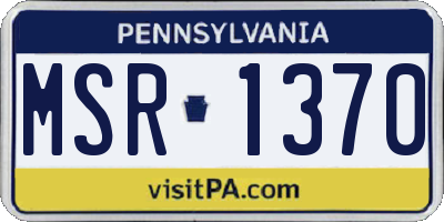 PA license plate MSR1370