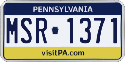 PA license plate MSR1371