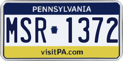 PA license plate MSR1372