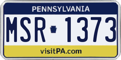 PA license plate MSR1373