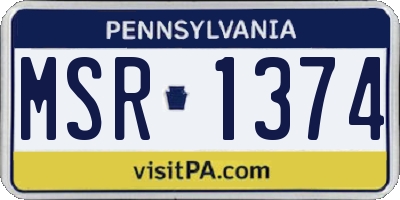 PA license plate MSR1374