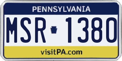 PA license plate MSR1380