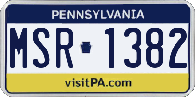 PA license plate MSR1382