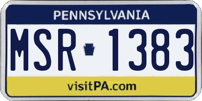 PA license plate MSR1383