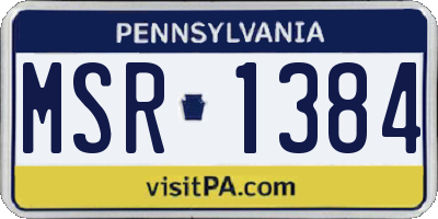 PA license plate MSR1384