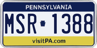 PA license plate MSR1388