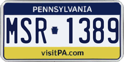 PA license plate MSR1389