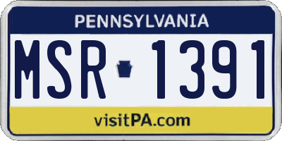 PA license plate MSR1391