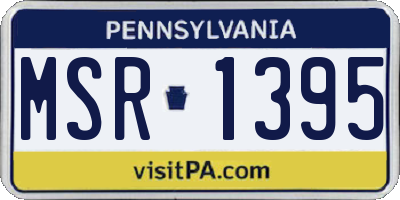 PA license plate MSR1395