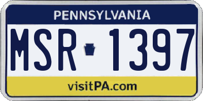 PA license plate MSR1397