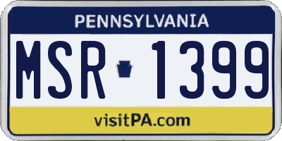 PA license plate MSR1399