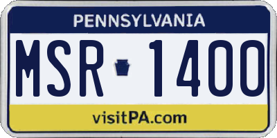 PA license plate MSR1400
