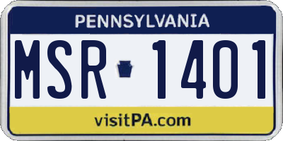 PA license plate MSR1401
