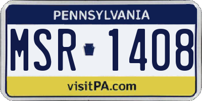 PA license plate MSR1408