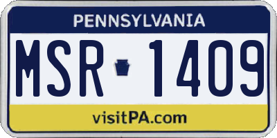 PA license plate MSR1409