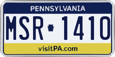 PA license plate MSR1410