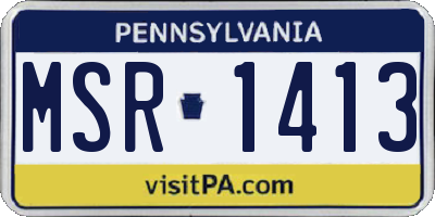 PA license plate MSR1413