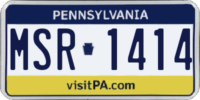 PA license plate MSR1414