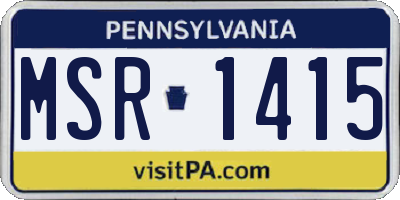 PA license plate MSR1415