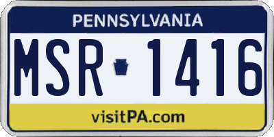 PA license plate MSR1416